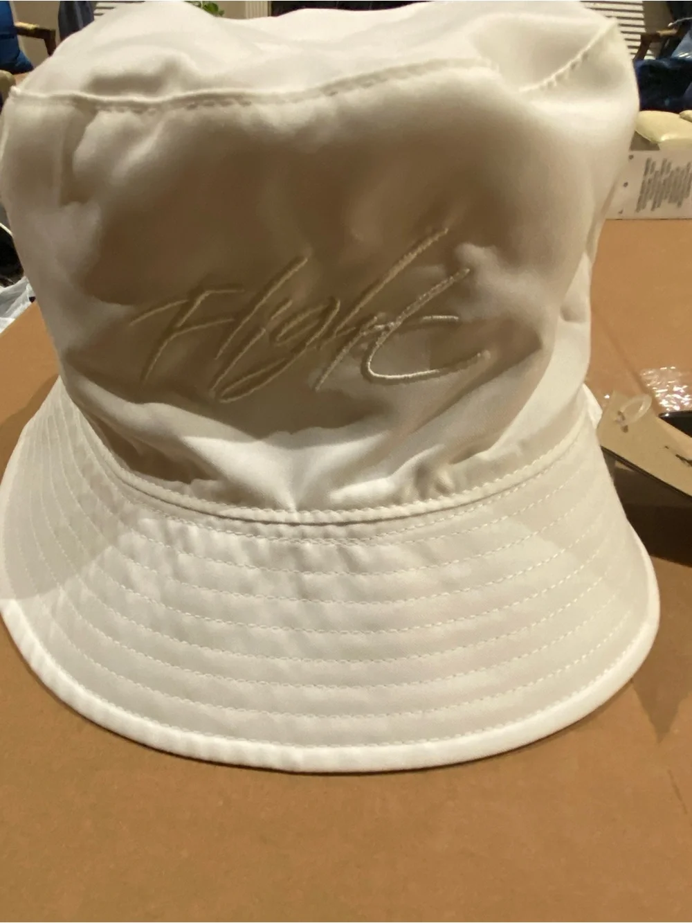 Jordan White Bucket Hat with Multicolor Watercolor Prints reversible